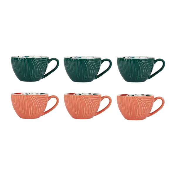 dernière tendance SEMA DESIGN Tasse Cafe X6 Cof Pep’s Pop Emeraude Et Corail 10cl 1