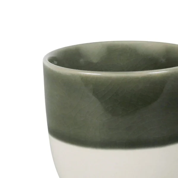 SEMA DESIGN Gobelet En Grès Vert De Gris Et Blanc – Crakel 3