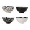 Nouvelle tendance SEMA DESIGN Lot De 4 Bols En Porcelaine Noir Et Blanc 30cl – Bronze 17