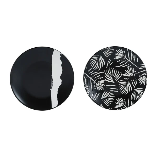 SEMA DESIGN Assiette Plate (lot De 2) Bronze Noir Et Blanche D27 1