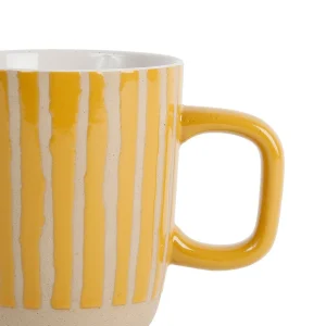 SEMA DESIGN Lot De 2 Mugs En Grès Jaune Et Blanc – Courba 6