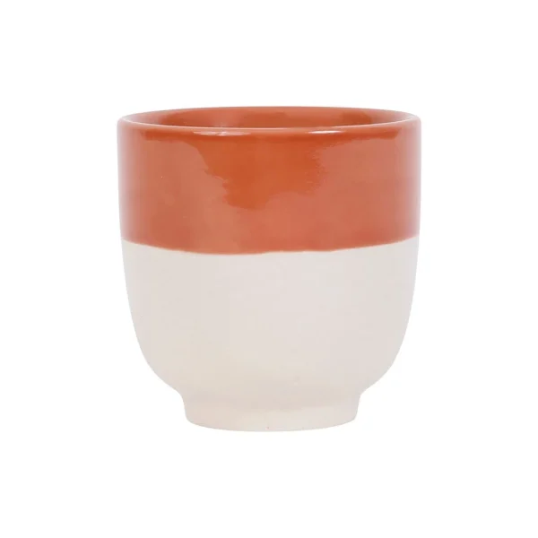 marques pas cher SEMA DESIGN Gobelet En Grès Terracotta Et Blanc – Crakel 1