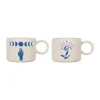 bas prix SEMA DESIGN Lot De 2 Tasses à Thé En Grès Créme Et Indigo – Visionnary 8