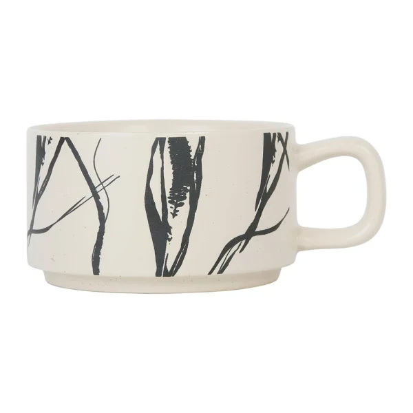 SEMA DESIGN Tasse à Thé En Grès Crème Et Noir Mate – Terre Boheme 3