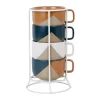 soldes pas cher SEMA DESIGN Tasse à Thé Avec Support En Grès Indigo, Blanc Et Terracotta -courba 11