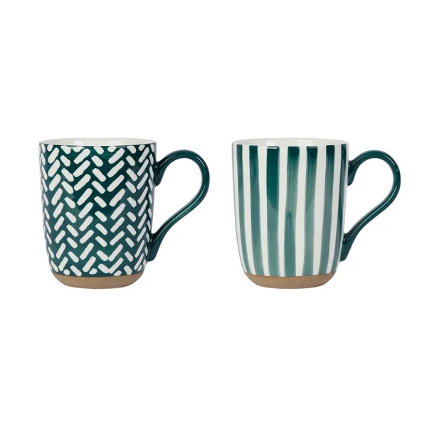 SEMA DESIGN Lot De 2 Mugs En Grès émeraude – Indired 1