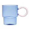 SEMA DESIGN Tasse à Thé En Verre Bleu Et Rose 33cl – Belle Vie Distributeur Officiel 10