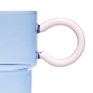 SEMA DESIGN Tasse à Thé En Verre Bleu Et Rose 33cl – Belle Vie 9