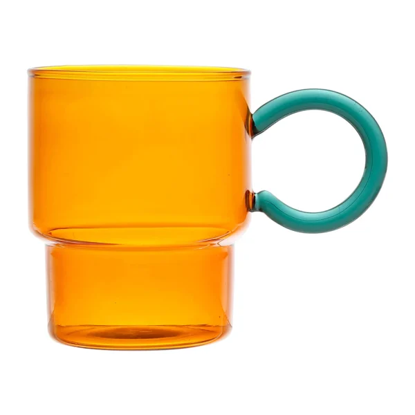 SEMA DESIGN Tasse à Thé En Verre Ambre Et émeraude 33cl – Belle Vie 1