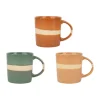 SEMA DESIGN Mugs X3 Terracotta, émeraude Et Corail 37.5cl En Porcelaine – Sweet Leaves soldes pas cher 11