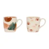 SEMA DESIGN Mugs X2 Terracotta Et Vert 30cl En Porcelaine – Sweet Leaves france en ligne 8