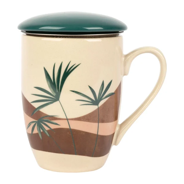 SEMA DESIGN Tisanière Terracotta Et Vert En Porcelaine Avec Filtre 37.5cl – Sweet Leaves à prix promos 1