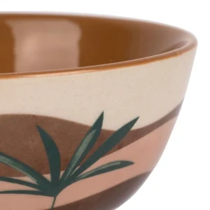 SEMA DESIGN Bols X4 Terracotta Et Vert 30cl En Porcelaine – Sweet Leaves 6