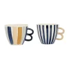 SEMA DESIGN Tasse à Déjeuner X2 Bleu Et Beige 60cl En Grès – Blue Sand vente pas cher en ligne 8