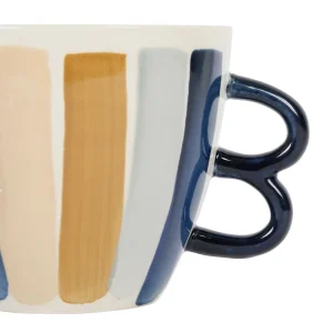 SEMA DESIGN Tasse à Déjeuner X2 Bleu Et Beige 60cl En Grès – Blue Sand vente pas cher en ligne 6