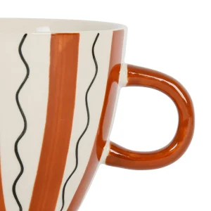 SEMA DESIGN Tasses à Déjeuner X3 Rayés Terracotta 60cl En Grès – Madeira mode tendance 6