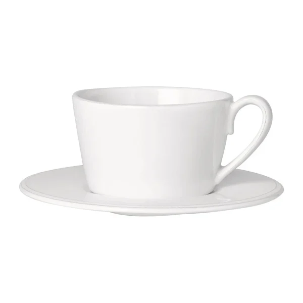 garantie de qualité Côté Table Tasse Et Sous-tasse En Faience Blanche – Constance 1